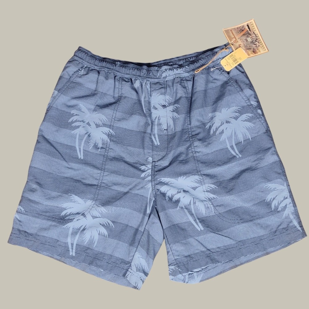NWT Tommy Bahama Mens Palm Drive Longboard Swim Trunks Blue Size L